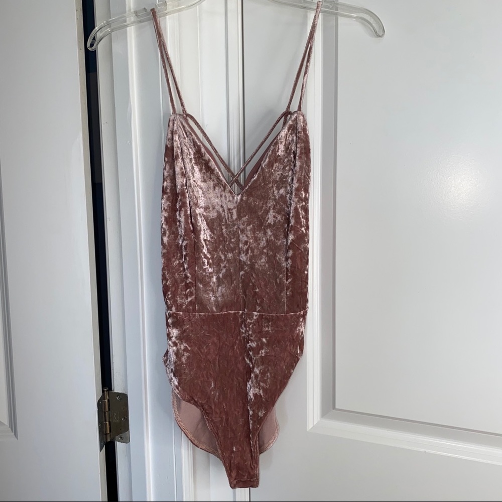 Forever 21 Velvet Pink/Rose Bodysuit